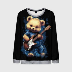 Мужской свитшот 3D Плюшевый  медведь музыкант с гитарой