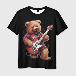 Большой плюшевый медведь  играет на гитаре – Мужская футболка 3D с принтом купить со скидкой в -26%