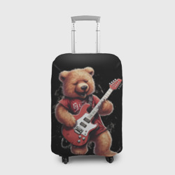 Большой плюшевый медведь  играет на гитаре – Чехол для чемодана 3D с принтом купить