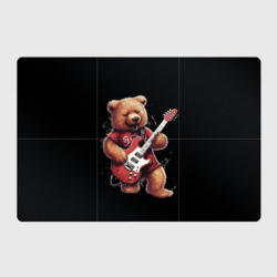 Большой плюшевый медведь  играет на гитаре – Магнитный плакат 3Х2 с принтом купить