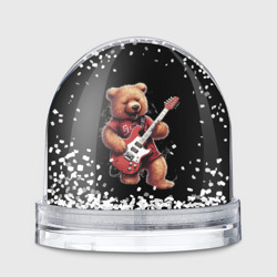 Большой плюшевый медведь  играет на гитаре – Игрушка Снежный шар с принтом купить со скидкой в -20%
