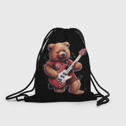 Большой плюшевый медведь  играет на гитаре – Рюкзак-мешок 3D с принтом купить со скидкой в -25%