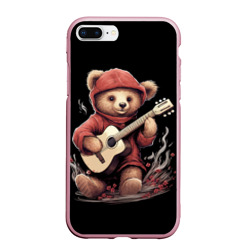 Чехол для iPhone 7Plus/8 Plus матовый Большой плюшевый  медведь играет на гитаре