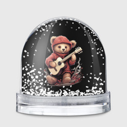 Игрушка Снежный шар Большой плюшевый  медведь играет на гитаре