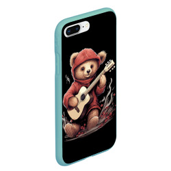 Чехол для iPhone 7Plus/8 Plus матовый Большой плюшевый  медведь играет на гитаре - фото 2