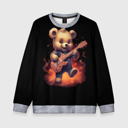 Детский свитшот 3D Плюшевый медведь играет на гитаре