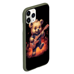 Чехол для iPhone 11 Pro матовый Плюшевый медведь играет на гитаре - фото 2