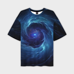 Темный синий космический мистический фон – Мужская футболка oversize 3D с принтом купить со скидкой в -50%