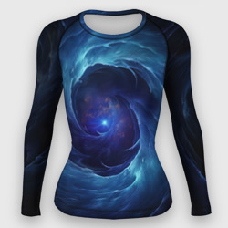 Темный синий космический мистический фон – Женский рашгард 3D с принтом купить