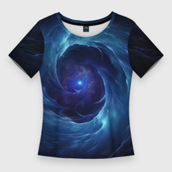 Темный синий космический мистический фон – Женская футболка 3D Slim с принтом купить