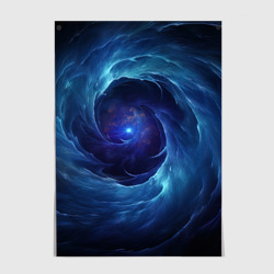 Темный синий космический мистический фон – Постер с принтом купить