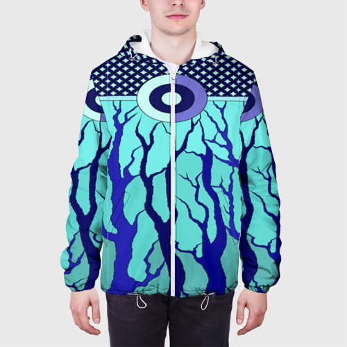Мужская куртка 3D Turquoise abstraction, цвет 3D печать - фото 4