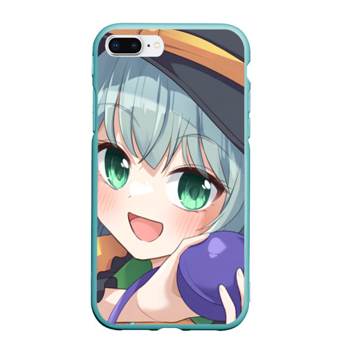 Чехол для iPhone 7Plus/8 Plus матовый Touhou Project Койши Комейдзи cute happy, цвет мятный