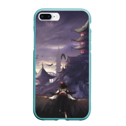 Чехол для iPhone 7Plus/8 Plus матовый Touhou Project Aya Шамеймару город на фоне