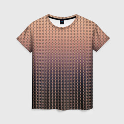 Полосы цепочки  градиент тёмный персиковый – Женская футболка 3D с принтом купить со скидкой в -26%