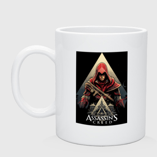 Кружка керамическая Assassin's creed красный костюм, цвет белый