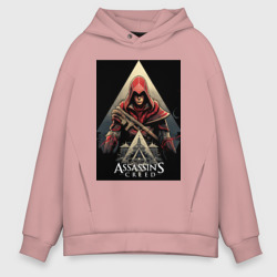 Мужское худи Oversize хлопок Assassin's creed красный костюм