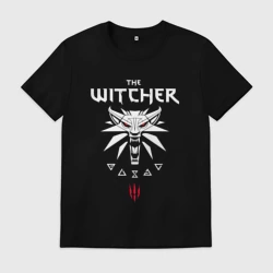 Мужская футболка хлопок Ведьмак 3 дикая охота логотип