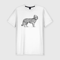 Мужская футболка хлопок Slim Тигр новогодний