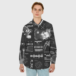 Мужская рубашка oversize 3D Паттерн киберинтерфейса - фото 2