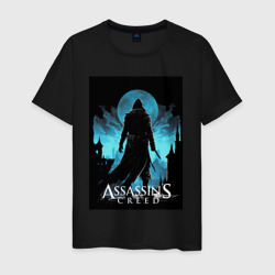 Мужская футболка хлопок Assassin's creed темная ночь