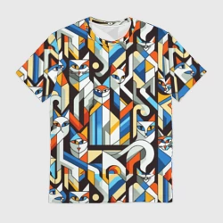 Мужская футболка 3D Узор с котами
