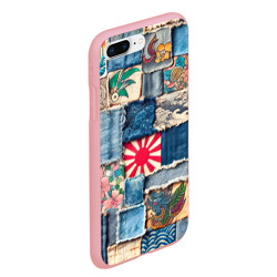 Чехол для iPhone 7Plus/8 Plus матовый Японское художество пэчворк - фото 2