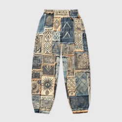 Женские джоггеры оверсайз 3D Татуировки племени майя пэчворк