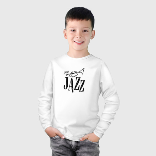 Детский лонгслив хлопок Just jazz in black, цвет белый - фото 3