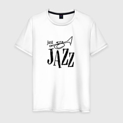 Just jazz in black – Мужская футболка хлопок с принтом купить со скидкой в -20%