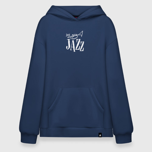 Худи SuperOversize хлопок Just jazz in white, цвет темно-синий