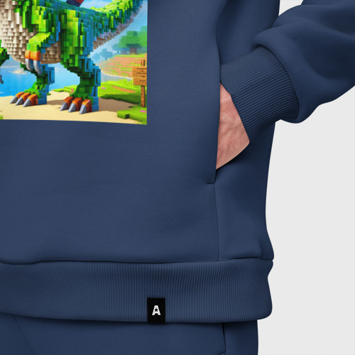 Мужской костюм oversize хлопок с принтом Пивозавр - мем нейросеть Майнкрафт, фото #4