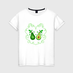 Два авокадо – Женская футболка хлопок с принтом купить со скидкой в -20%