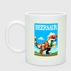 Кружка керамическая Beersaur - pixel art