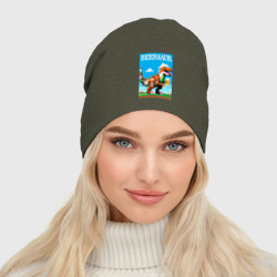 Женская шапка демисезонная Beersaur - pixel art - фото 2