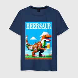 Мужская футболка хлопок Beersaur - pixel art