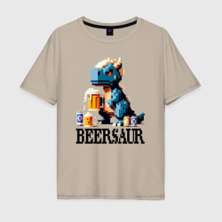 Пивозавр - пиксель арт нейросеть – Мужская футболка хлопок Oversize с принтом купить со скидкой в -16%