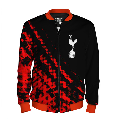 Мужской бомбер 3D Tottenham sport grunge, цвет красный