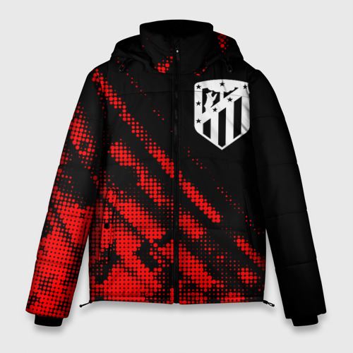 Мужская зимняя куртка 3D Atletico Madrid sport grunge, цвет красный