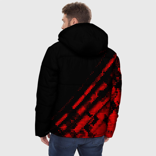 Мужская зимняя куртка 3D Atletico Madrid sport grunge, цвет красный - фото 4