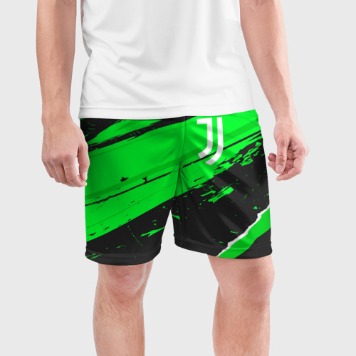 Мужские шорты спортивные Juventus sport green, цвет 3D печать - фото 3