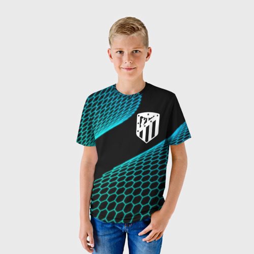 Детская футболка 3D Atletico Madrid football net, цвет 3D печать - фото 3