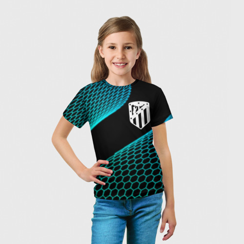 Детская футболка 3D Atletico Madrid football net, цвет 3D печать - фото 5