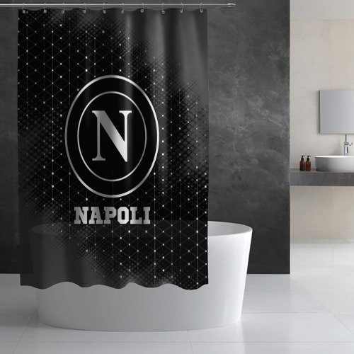 Штора 3D для ванной Napoli sport на темном фоне - фото 3