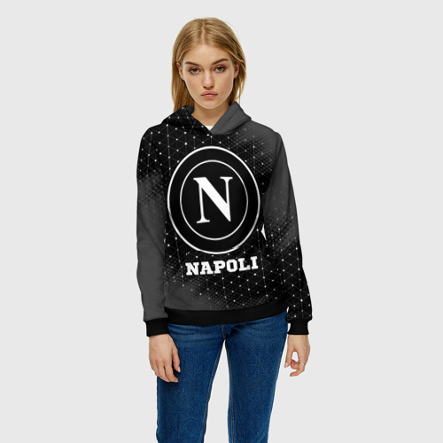 Женская толстовка 3D Napoli sport на темном фоне, цвет 3D печать - фото 3