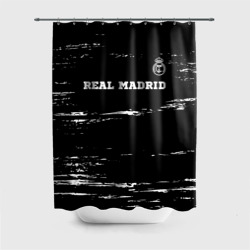 Штора 3D для ванной Real Madrid sport на темном фоне посередине