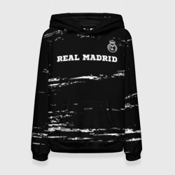 Женская толстовка 3D Real Madrid sport на темном фоне посередине