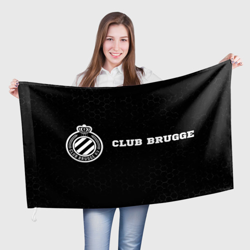 Флаг 3D Club Brugge sport на темном фоне по-горизонтали