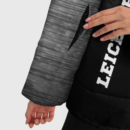 Женская зимняя куртка Oversize Leicester City sport на темном фоне вертикально, цвет черный - фото 6