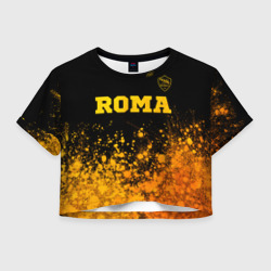 Женская футболка Crop-top 3D Roma - gold gradient посередине